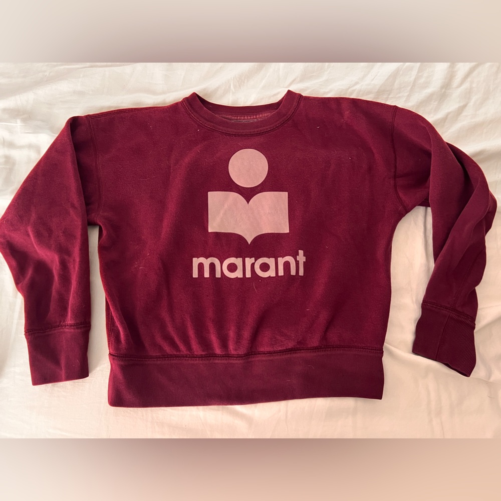 Isabel Marant Burgundy Logo Crewneck Sweatshirt